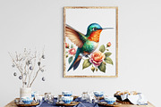 Watercolor Hummingbird Clipart, a Work Illustration by Dream Creation (Thumbnail 3 of 5)