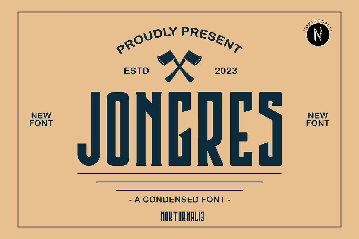 Jongres - Art Deco Geometric Display, a Serif Font by Nokturnal13 (Photo 1 of 4)