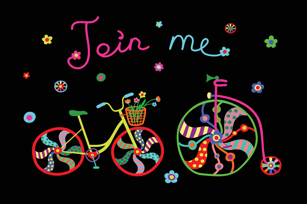Cute hand drawn bicycles, a Healthcare Illustration by DinaraChernaya (Photo 3 of 6)