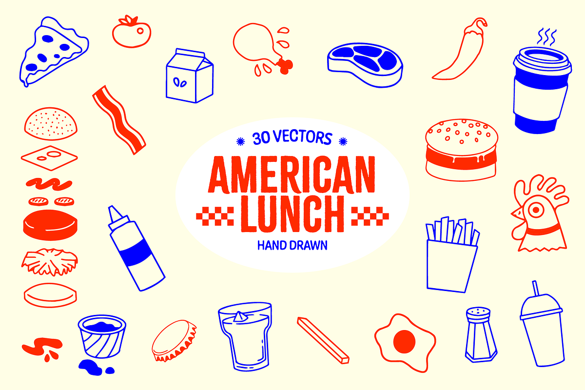 American Lunch · Burger Illustration, a Food Illustration by BluWisp (Photo 1 of 6)
