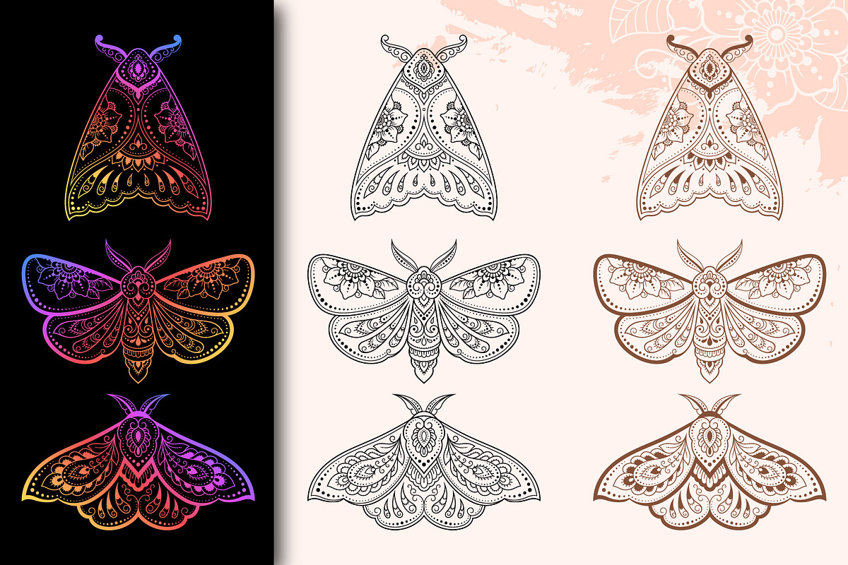 Butterfly & flowers, a Decorative Illustration by Katika Shop (Photo 2 of 9)