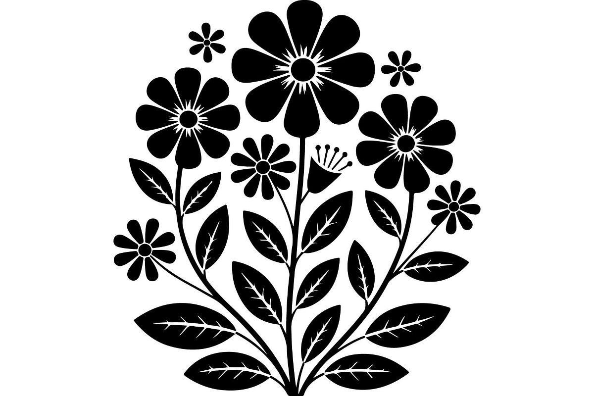 Black Wildflower Bouquet Set, an Object Graphic by jahid234 (Photo 10 of 13)
