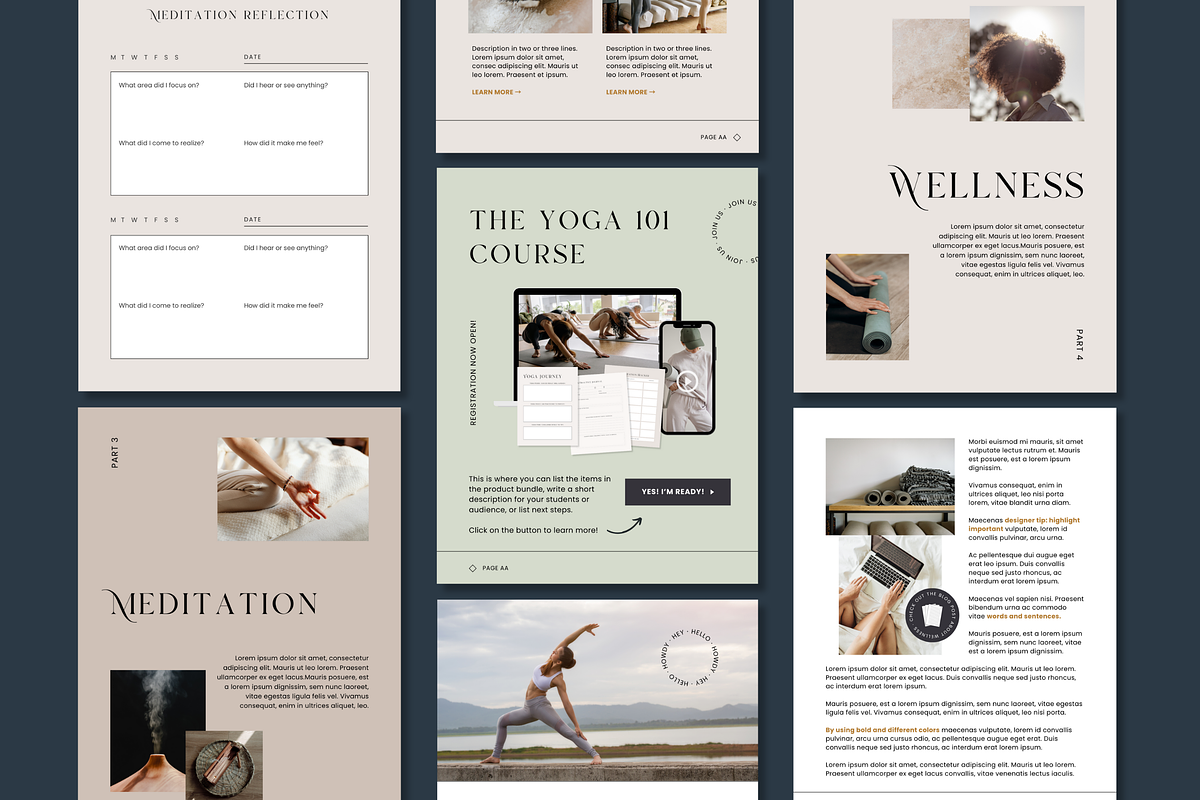 3-in-1 Yoga & Wellness Canva Bundle, a Templates & Theme by Erin Cassidy (Photo 9 of 26)