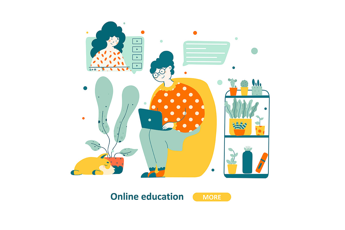 Online education - illustrations, an Education Illustration by LaVika (Photo 3 of 11)