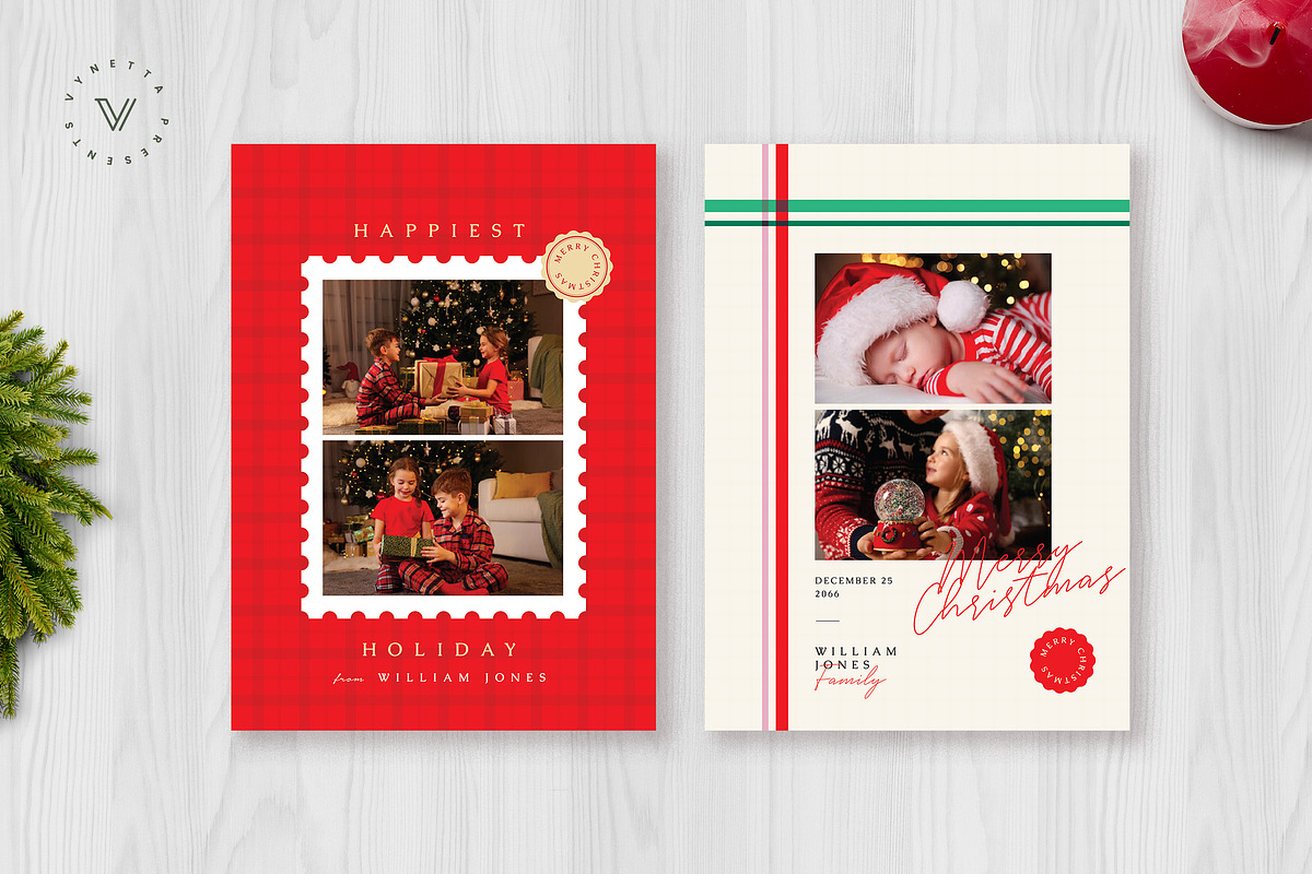 Elegant Modern Christmas Photo Card, a Card Template by Vynetta (Photo 3 of 5)