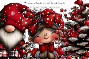 Whimsical Santa Claus Clipart PNG, an Illustration by SinaCreation