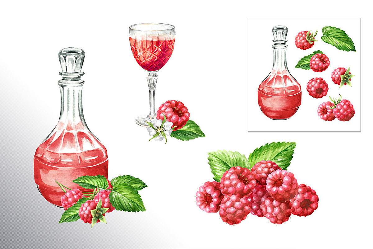 Summer Raspberries. Watercolor set, a Food Illustration by Daria Ustiugova (Photo 19 of 26)