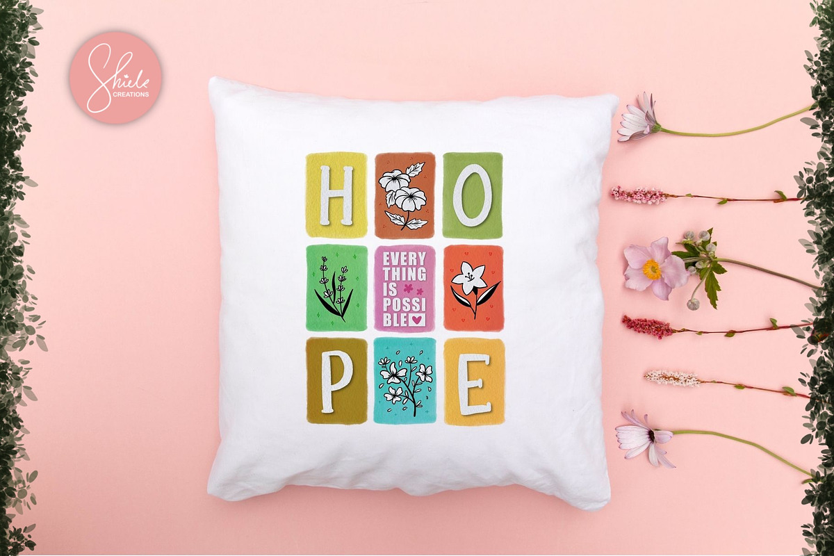HOPE - Positive Vibes PNG Clipart, a Decorative Illustration by shielscreations (Photo 15 of 15)