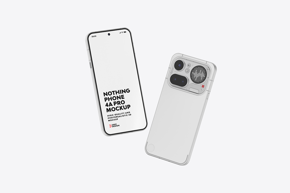 Nothing 4a Pro Phone Mockup, an Android Mockup by UnicDesign (Photo 8 of 8)