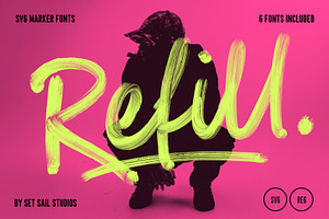 Refill SVG Marker Font Set, a Handwritten Font by Sam Parrett