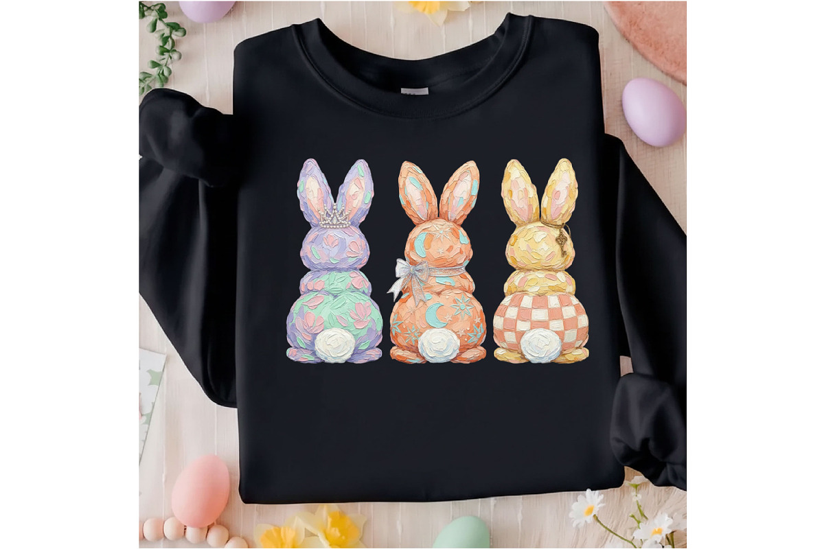 Floral Brushstroke Easter Bunny Png, an Illustration by Designking (Photo 2 of 6)