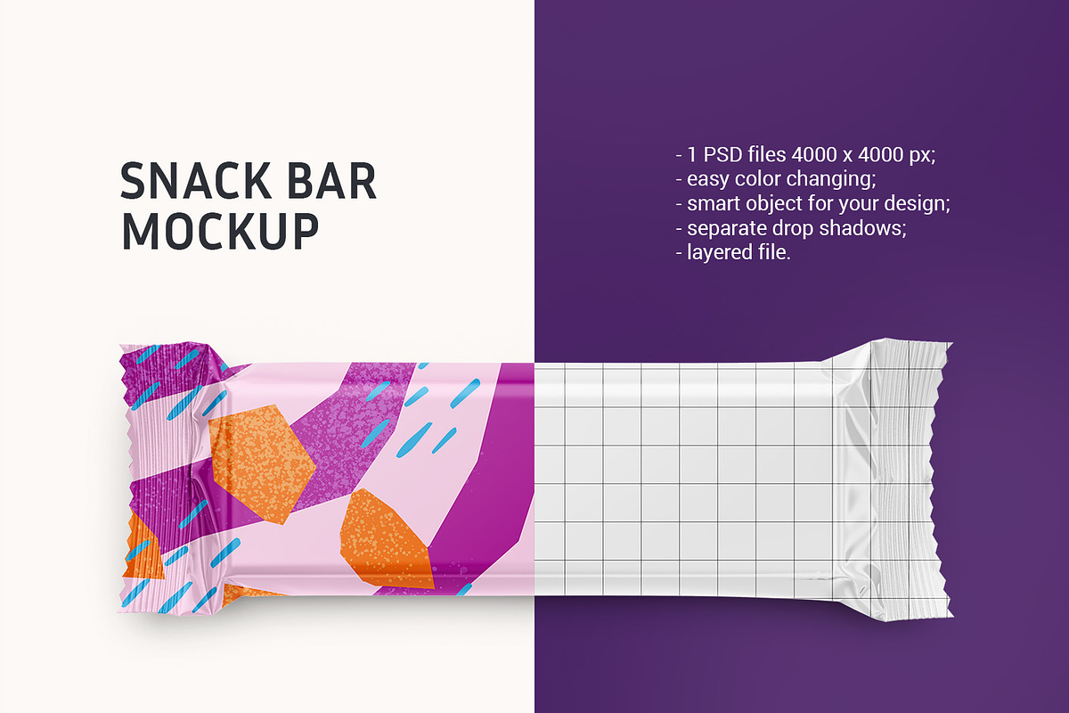 Snack bar mockup, a Packaging Mockup by ShooShooShop (Photo 1 of 4)