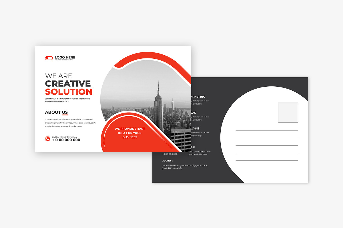 Postcard template design, a Card Template by Tanmoy Topu (Photo 5 of 6)