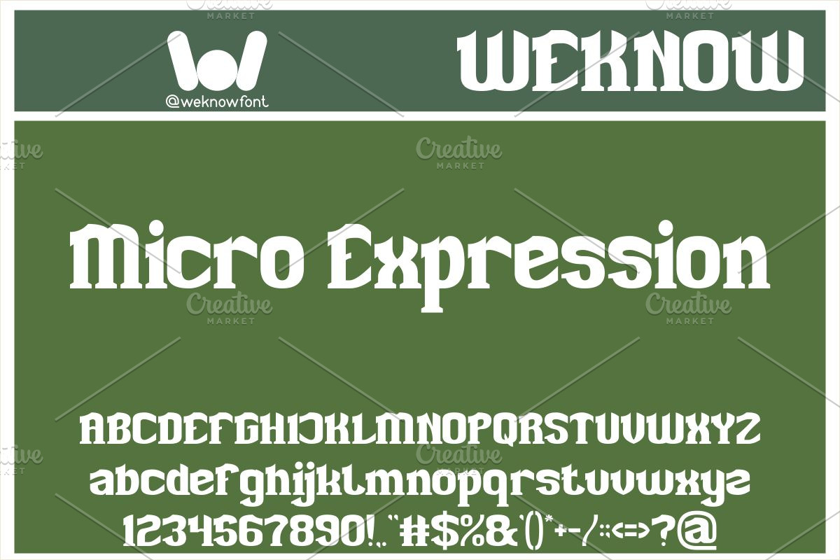 Micro expression font, a Slab Serif Font by weknow (Photo 1 of 8)