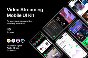 Video Streaming Mobile UI Kit, an UI Kit Template by flr.24