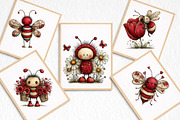 Whimsical Spring Bee Clipart PNG, an Illustration by DreamArtGraphic (Thumbnail 8 of 8)