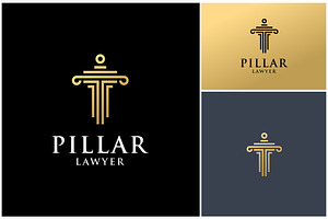 Pillar Column Law Gold Luxury Logo