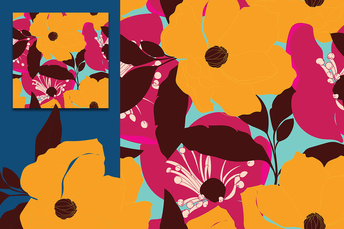 20EPS/jpg seamless floral pattern, a Pattern Graphic by Theraphosath (Photo 2 of 11)
