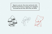 Mushroom Sketch Clipart Collection, an Illustration by Hannah Eliza Studio (Thumbnail 3 of 5)