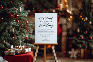 18x24 Sign Mockup, Winter Welcome