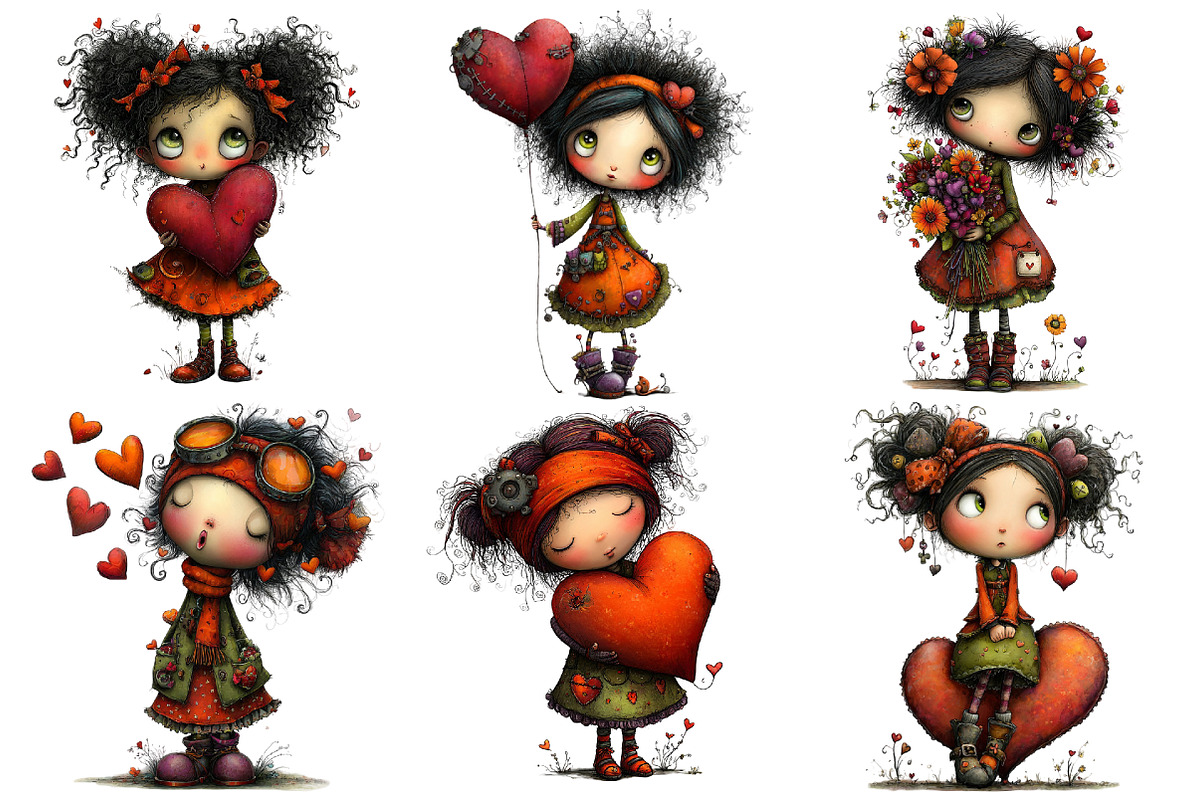 Valentines Girl Clipart, an Illustration by Pixels.Craft (Photo 3 of 5)