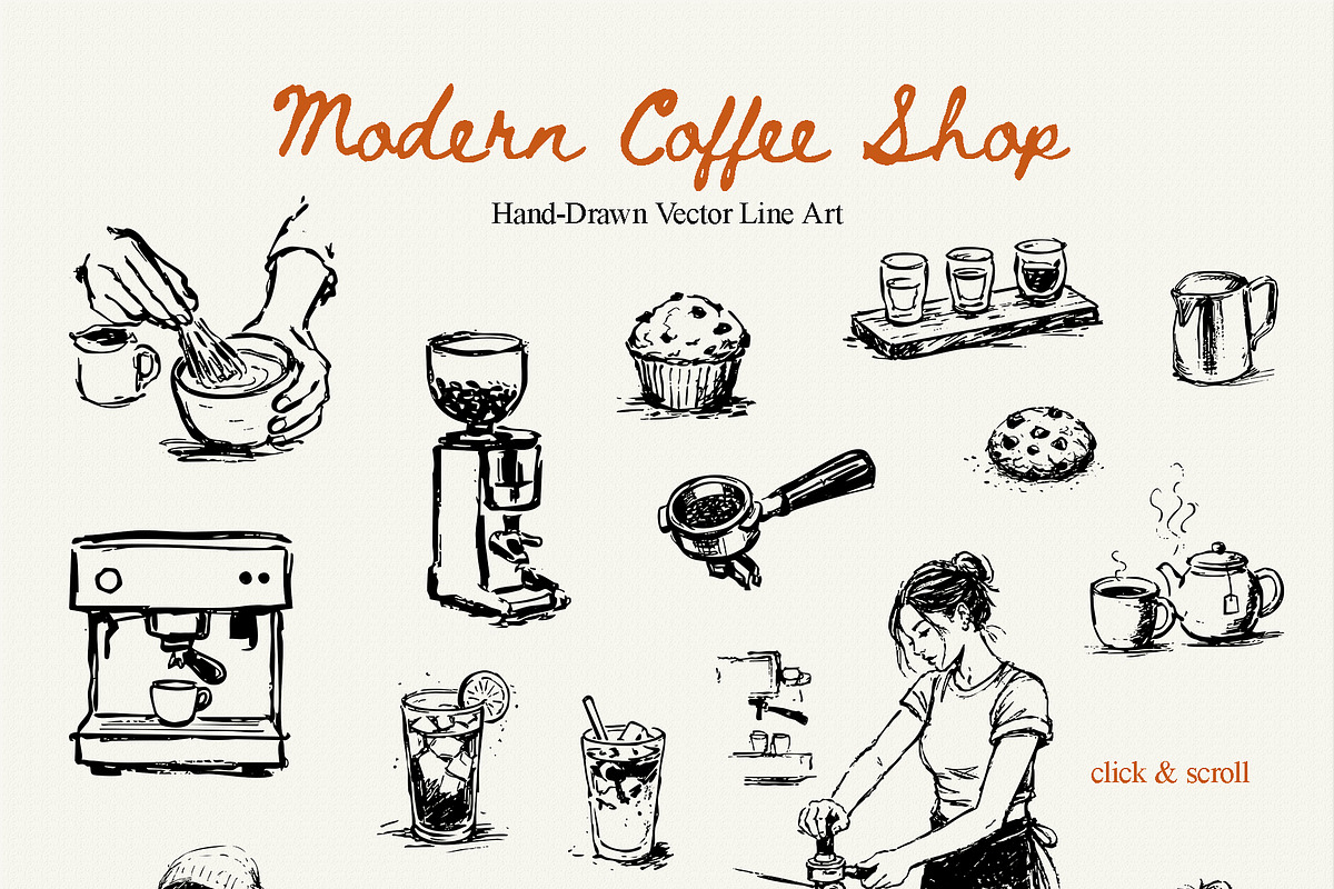 Modern Coffee Shop Clipart, an Object Illustration by divanovskaya_nv (Photo 7 of 16)
