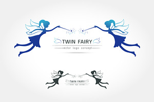 Twin Fairy Flying Logo