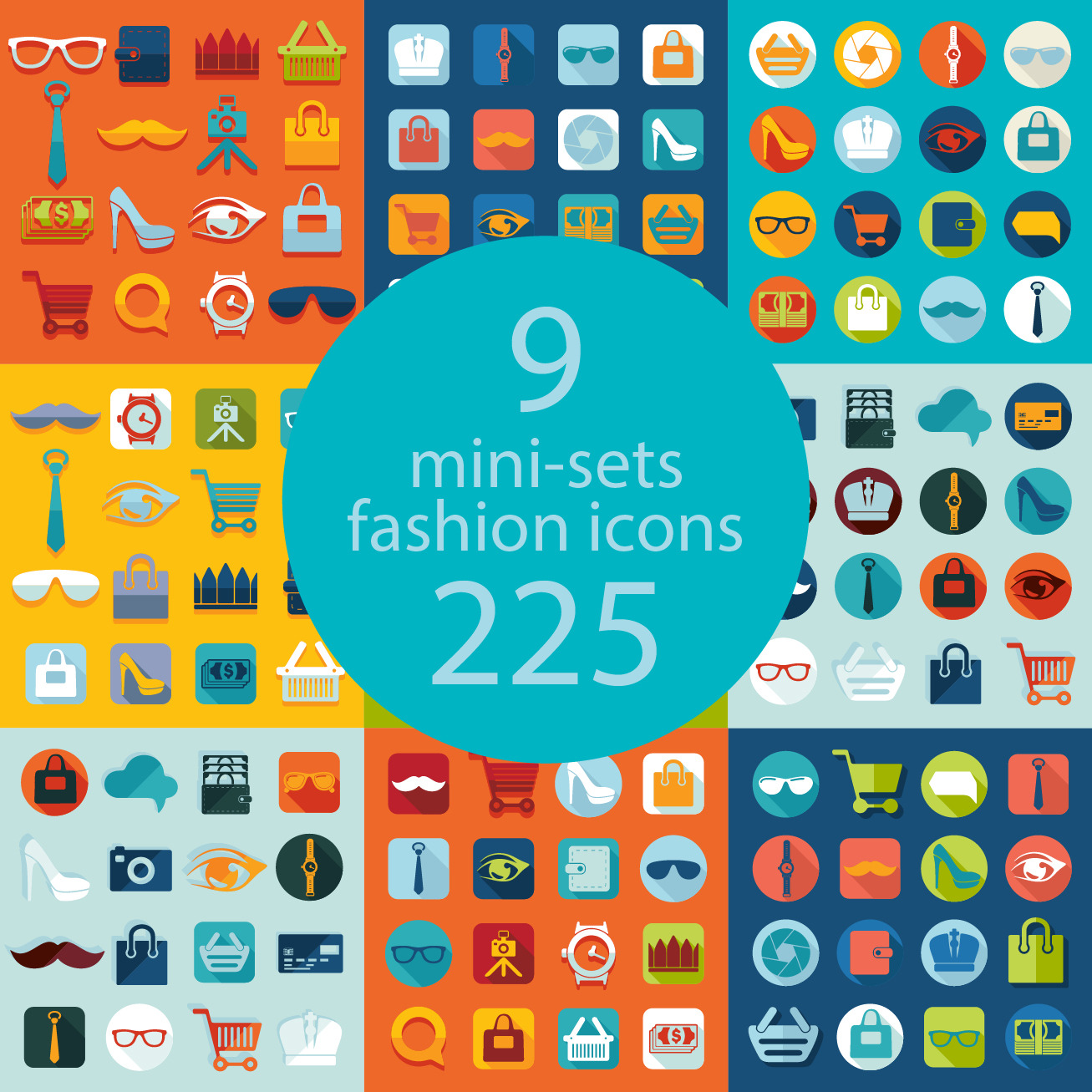9 Fashion Sets Of Icons by Palau  Creative Market