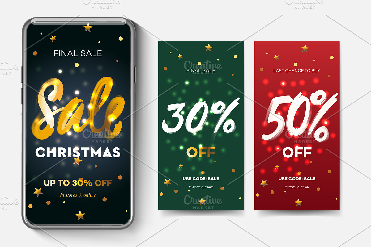 Christmas Sale Web Banners, a Social Media Template by PREMIUMVECTOR