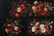 12 Dark Botanical Backgrounds, a Decorative Illustration by HipFonts (Thumbnail 3 of 4)