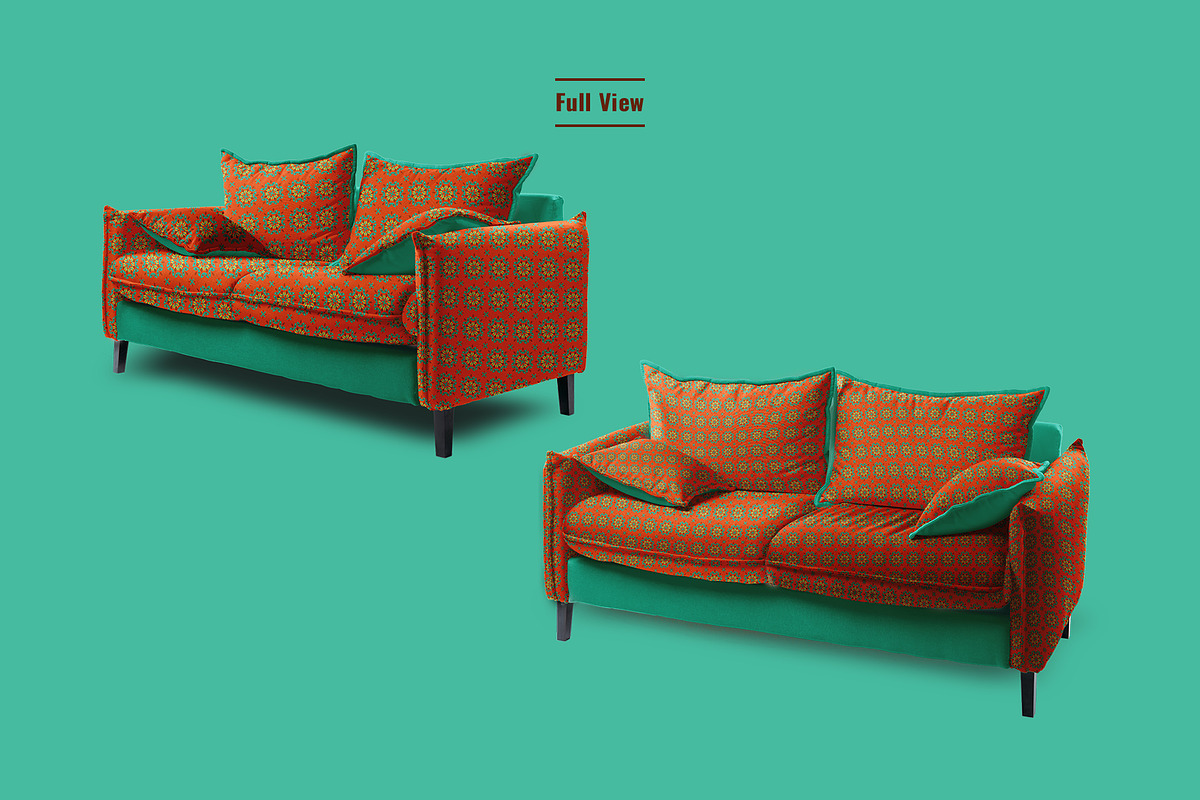 Trendy Couch with Pillow Mockup, a Household Mockup by Designertale (Photo 3 of 6)