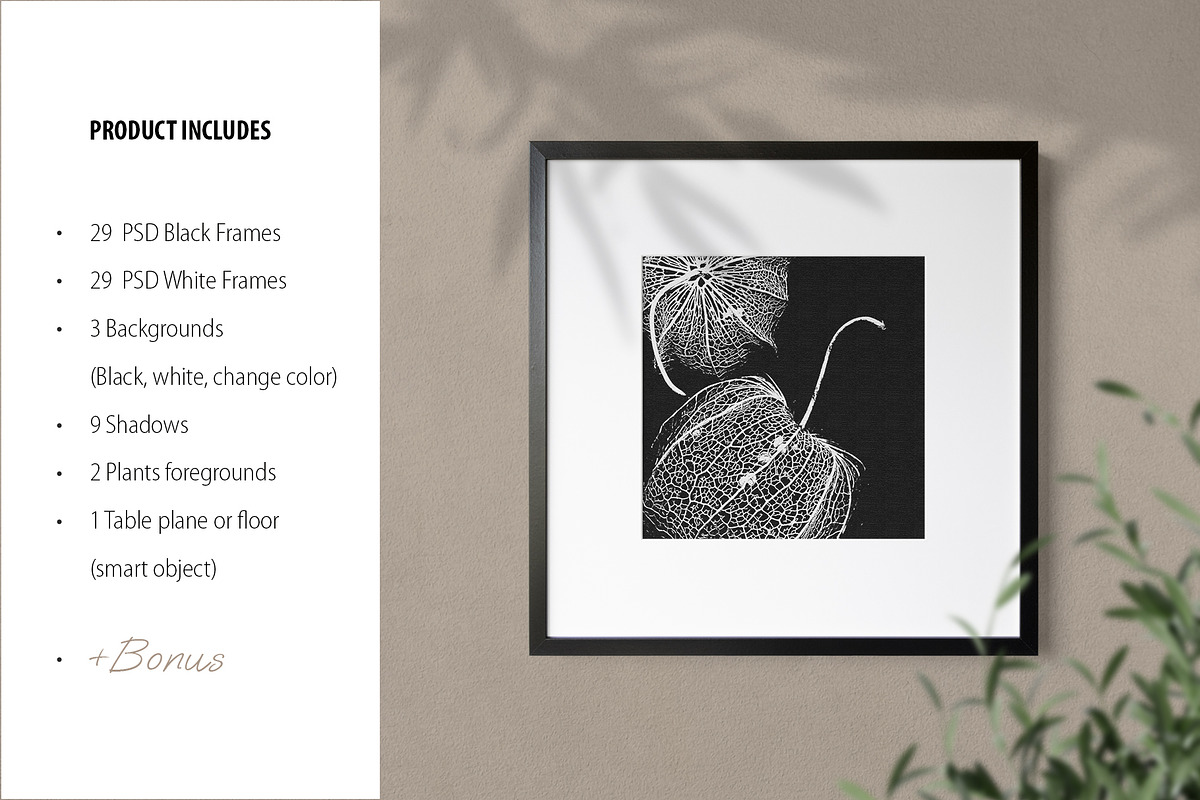 BLACK AND WHITE FRAME MOCKUP, a Product Mockup by Yuri-U (Photo 2 of 10)