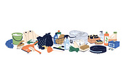 Cleaning equipment set + templates, an Object Illustration by PaperTrident (Thumbnail 2 of 4)