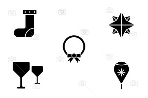 Christmas Glyph ICON Pack 50