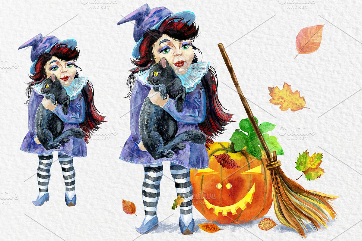 Orange and black Halloween, an Animal Illustration by Watercolor fantasy (Photo 7 of 9)
