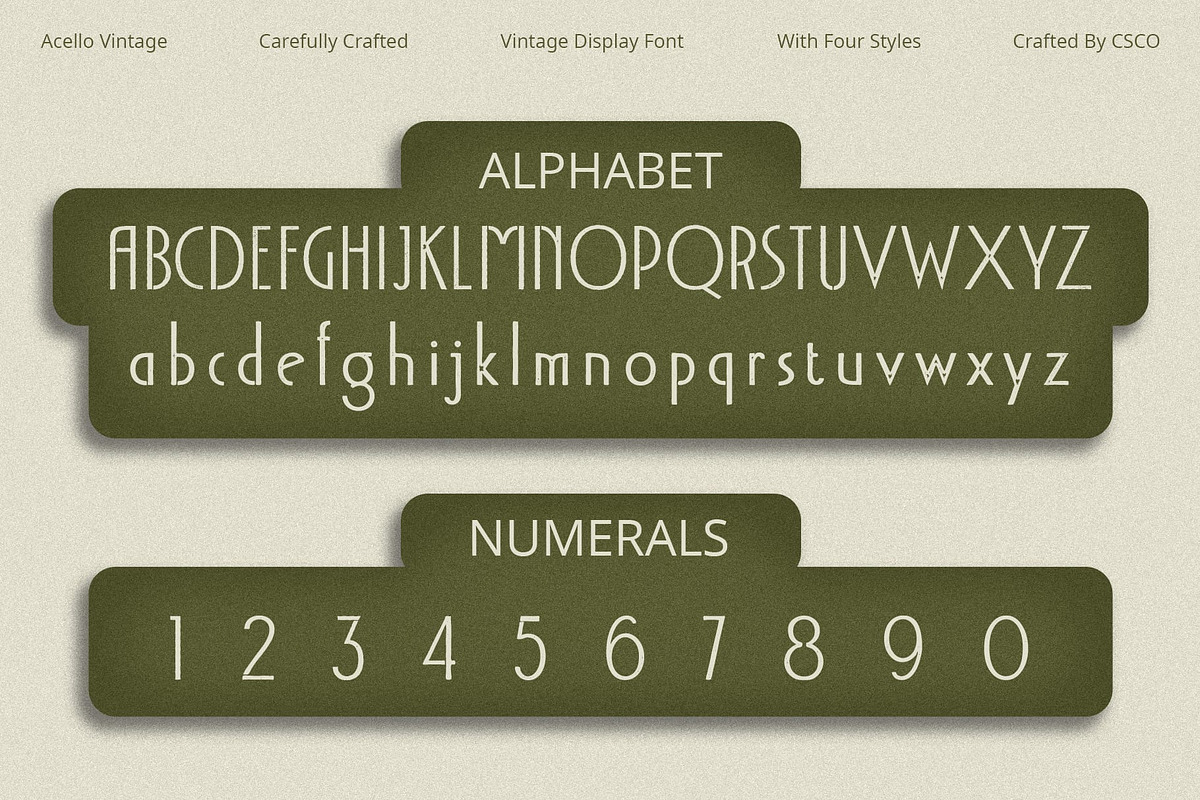 Acello Vintage, a Sans Serif Font by Craft Supply Co. (Photo 3 of 8)