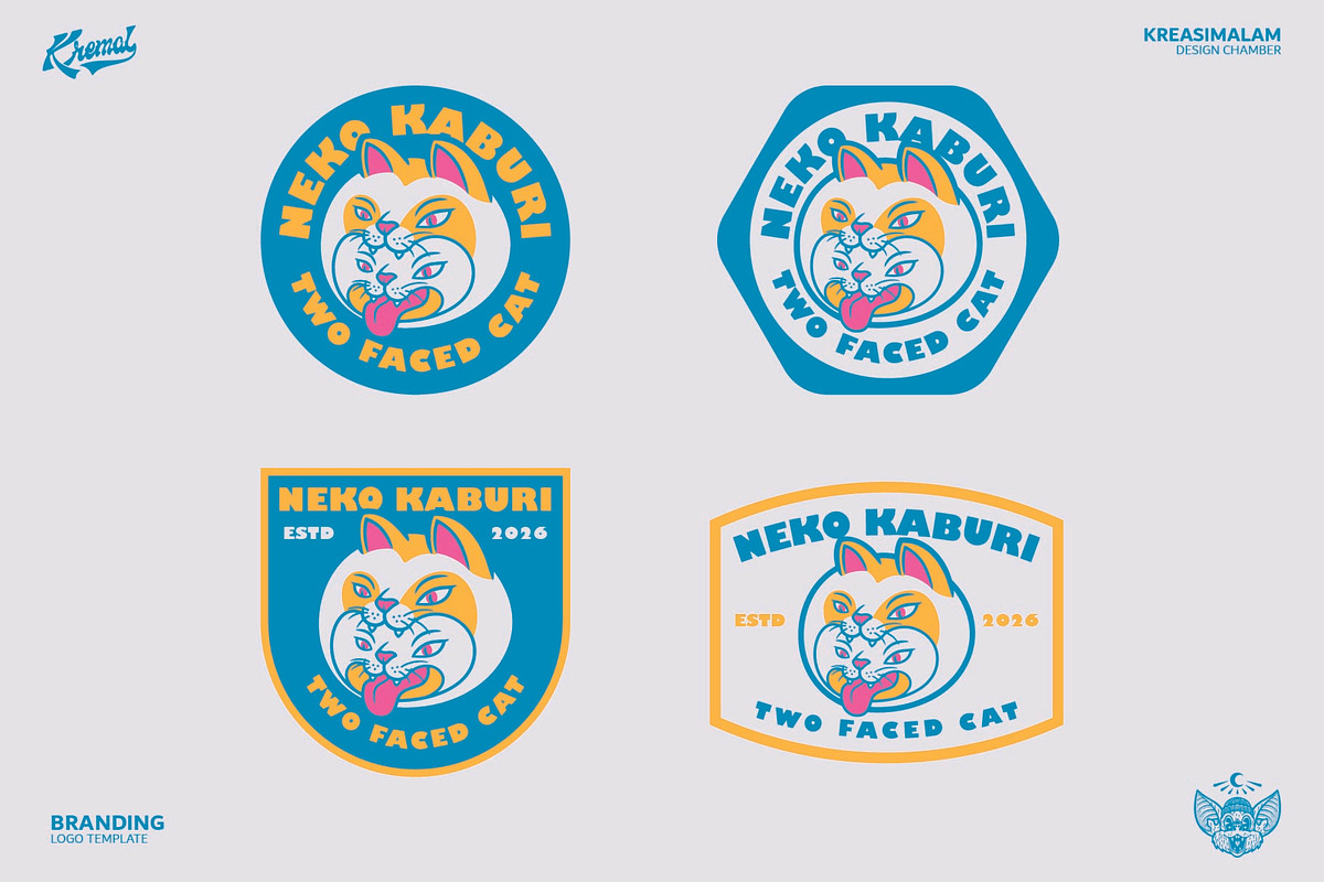 Neko Kaburi Logo Template, a Branding & Logo Template by Kreasi Malam (Photo 3 of 9)