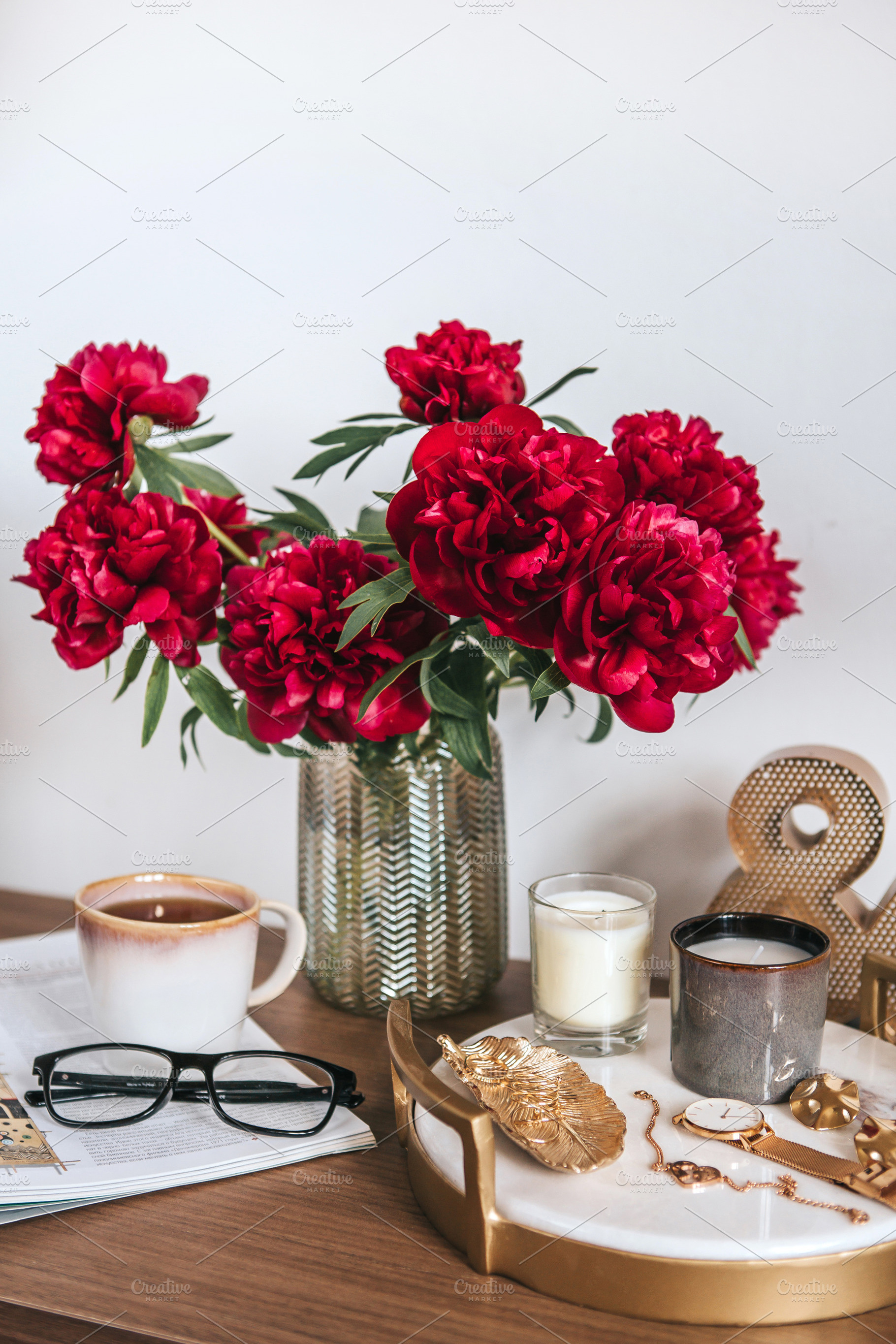 Dark red peonies, a Beauty & Fashion Photo by Fargana