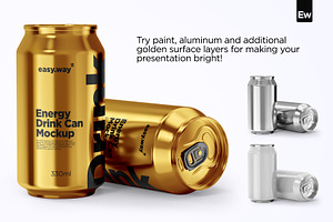 330ml Aluminum Cans PSD Mockup