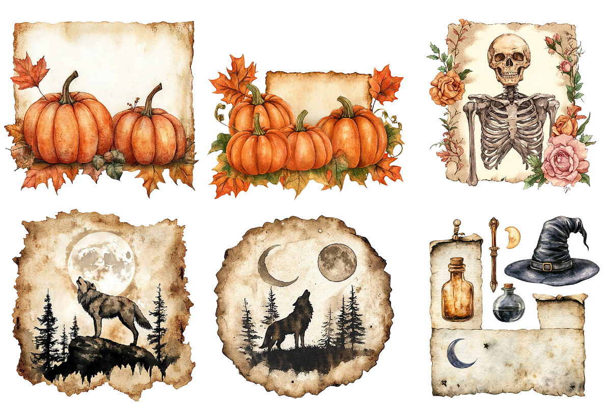 Halloween Old Tickets Clipart Bundle, a Seasonal Illustration by CitraGraphics (Photo 7 of 8)