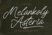 Melankoly Asteria Monoline Font, a Script Font by Letterena Studios Script (Thumbnail 1 of 15)