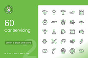 Car Servicing Green & Black Icons, an Icon by IconBunny (Thumbnail 1 of 2)