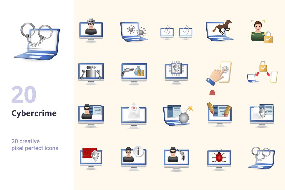 Cybercrime 3D Icons Set Bundle, an Object Graphic by Aimagenarium@gmail.com (Photo 1 of 21)