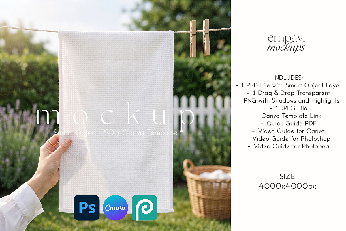 Microfiber Tea Towel Mockup, a Household Mockup by EmpaviMockups (Photo 1 of 6)