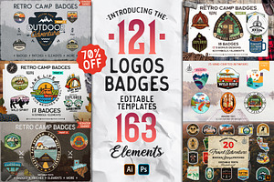 Retro Camp Badges Mega Bundle