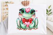 Valentine Frog Clipart PNG Bundle, a Seasonal Illustration by SVGArt (Thumbnail 3 of 5)