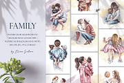FAMILY watercolor clipart, a Person Illustration by Elena_Sedova (Thumbnail 1 of 9)