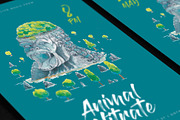 Watercolor Gorilla Park Flyer, a Flyer Template by ashenterprise (Thumbnail 3 of 5)