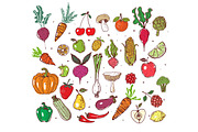 Fruits and vegetables doodles, a Food Illustration by Elina_Li (Thumbnail 2 of 20)