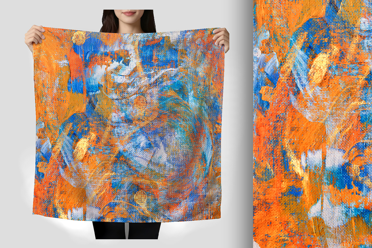 Orange and Blue Paint Abstract, a Background Graphic by Sharon Schwalbe (Photo 4 of 6)